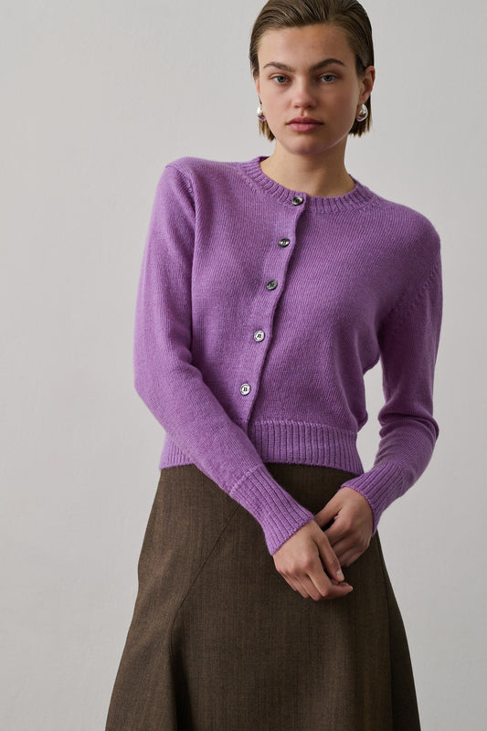 Cardigan Griffith - Lilas - Laine - Femme