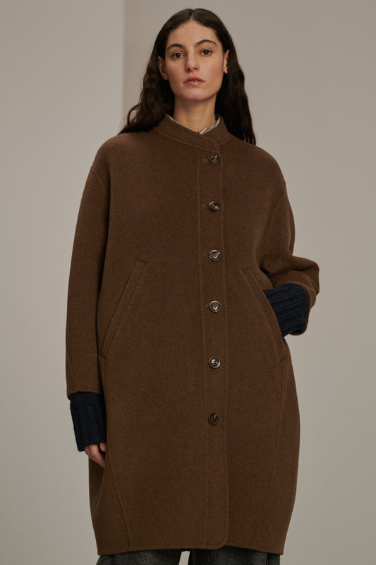 Manteau Beaulieu - Noisette Chiné - Laine - Femme