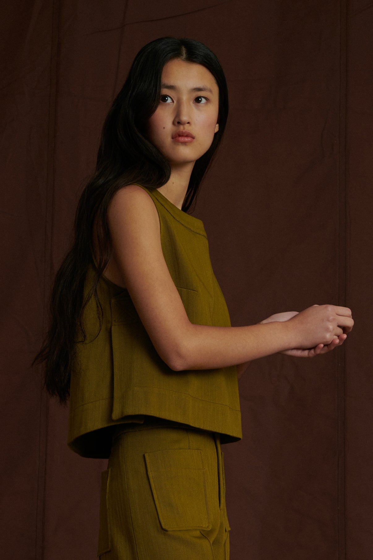 Top Pampa - Kaki - Coton - Femme vue 1