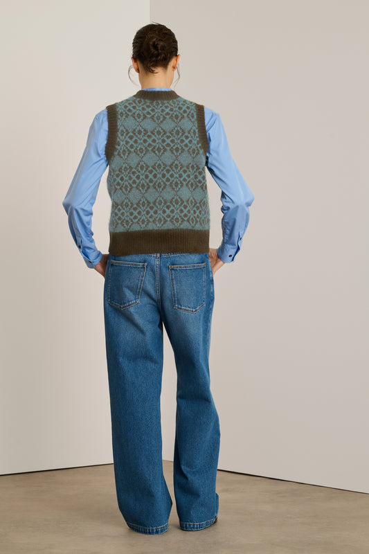 Pull Namaste - Gris/Marron - Laine - Femme