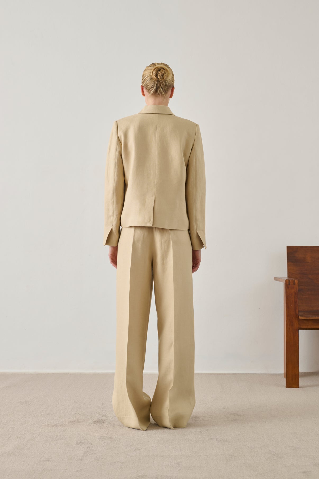 Pantalon Hippolyte - Beige Poudre - Lin - Femme vue 2