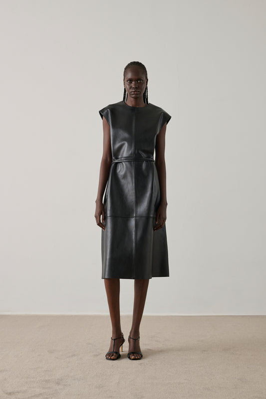 Robe Sofia - Noir - Cuir - Femme